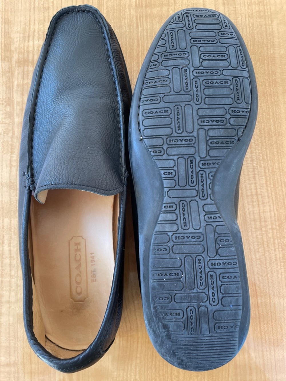 Coach Lawson Men’s Black Leather Slip-On Loafers Size 9.5D Made in Italy - Picture 8 of 9